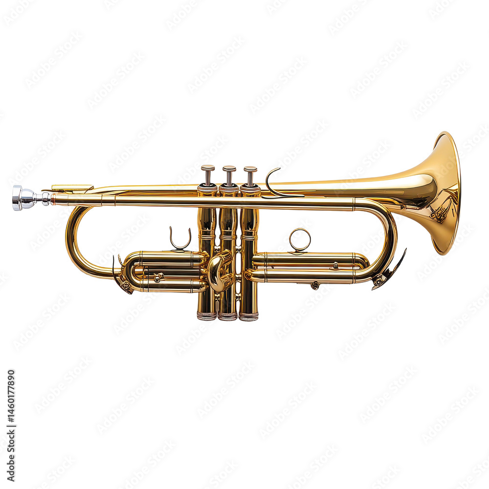 Naklejka premium Trumpet isolated on transparent background.