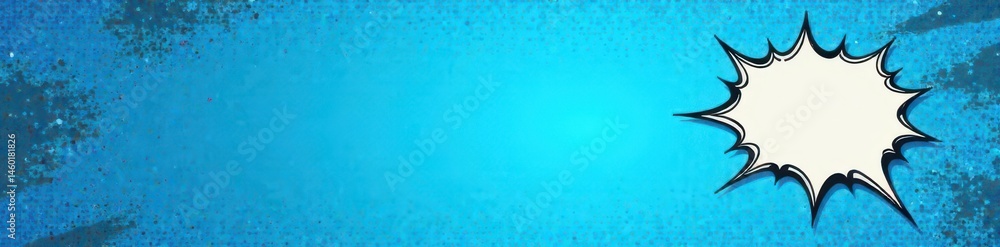 Fototapeta premium Abstract blue comic book style background with halftone dots and speech bubbles, leaving ample copy space , dots, graphic design, pop art