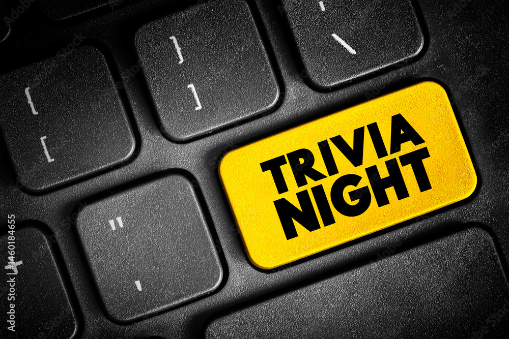 Fototapeta premium Trivia Night text concept button on keyboard for presentations and reports