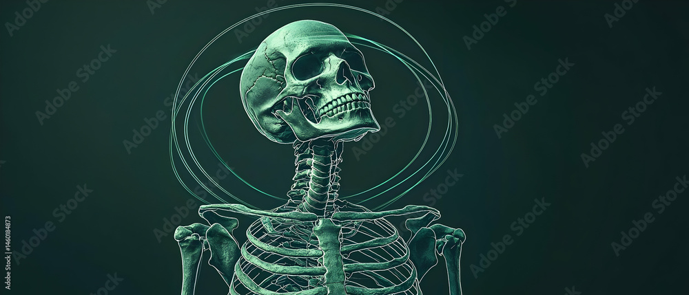 Fototapeta premium Digital Art Skeleton With Halo