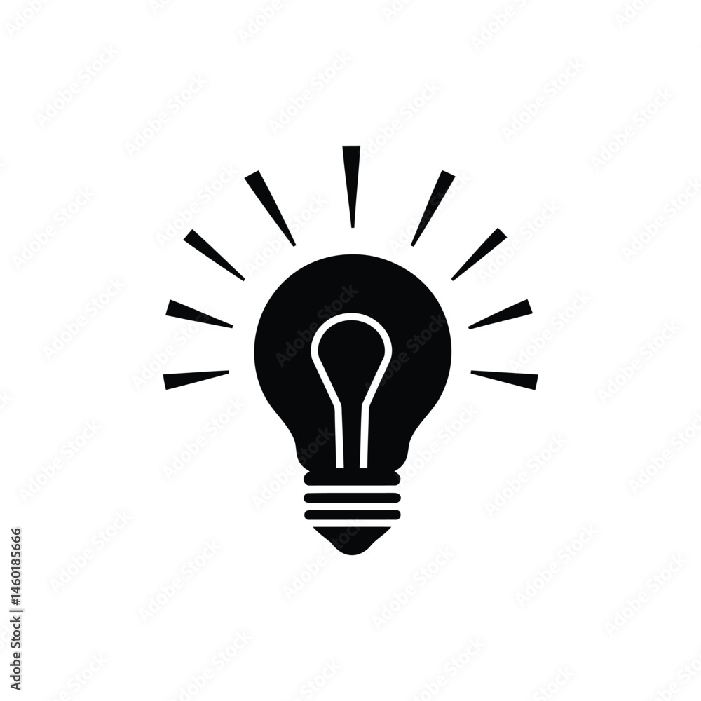 Creative light bulb icon with innovation and bright idea concept vector on white background Creative light bulb icon with innovation and bright idea concept vector on white background