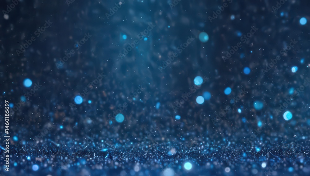 Fototapeta premium Abstract blue bokeh, shimmering glitter texture , image, luxurious