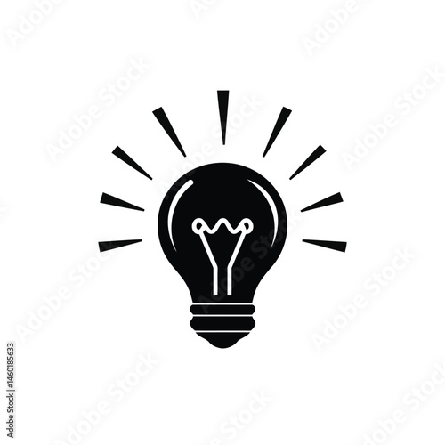 Creative light bulb icon with innovation and bright idea concept vector on white background