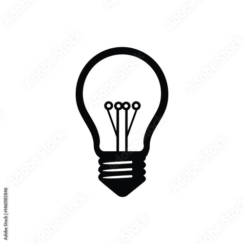 Creative light bulb icon with innovation and bright idea concept vector on white background