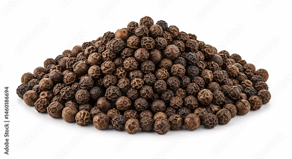 Pile of Black Peppercorns Isolated on White Background Close Up Studio Shot Pile of Black Peppercorns Isolated on White Background Close Up Studio Shot