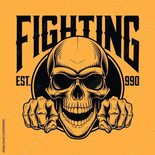 Printable skull t shirt design Vector