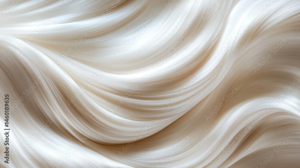 Fototapeta premium Elegant, flowing white fabric texture close-up.