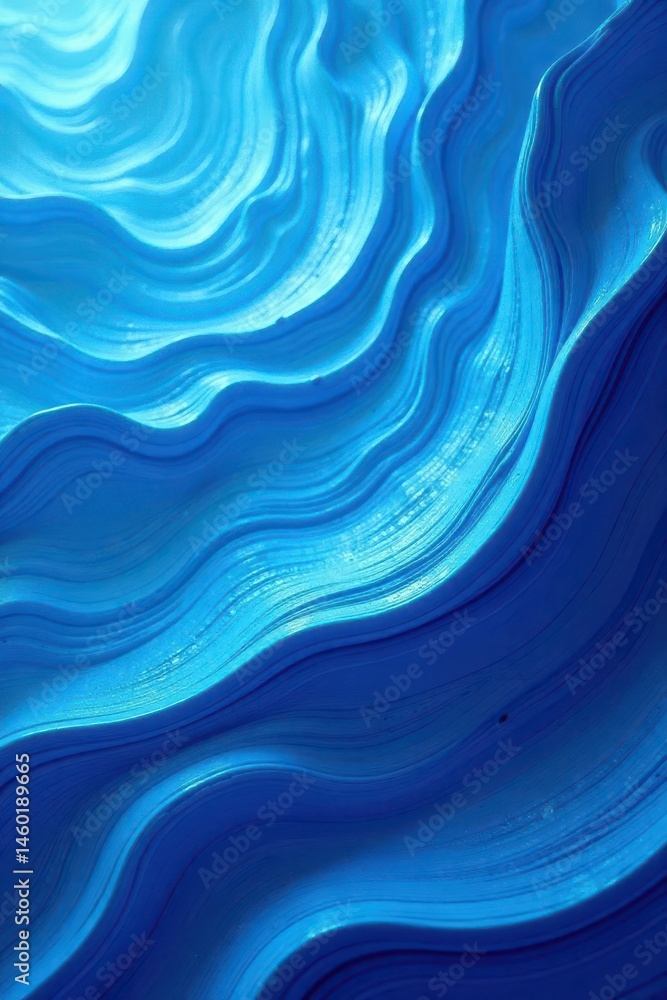 Fototapeta premium Abstract swirling blue waves, textured background, calm, backdrop, pastel