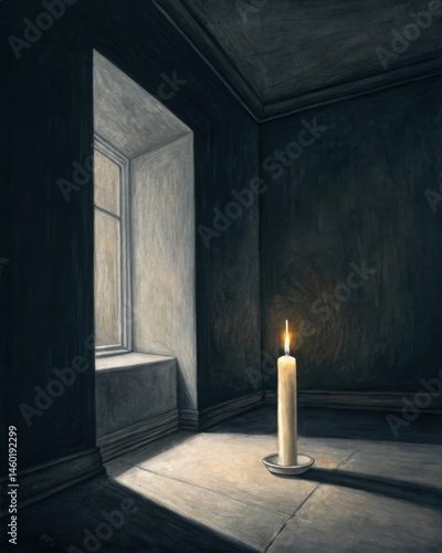 Obraz na płótnie A candle flickering in a dark room symbolizing the fragile nature of selfcontrol and stability amidst pervasive instability. w salonie