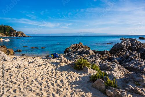 Grotticelle Beach at Capo Vaticano - paradise beach at coast of Calabria - travel destination in Italy