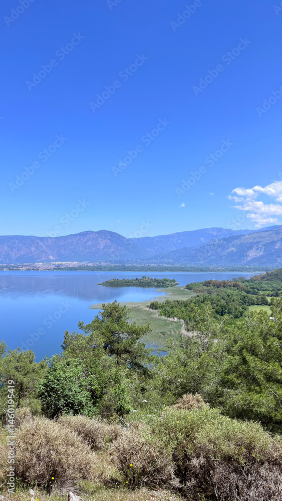 Obraz premium view of the lake, vertical Shot
