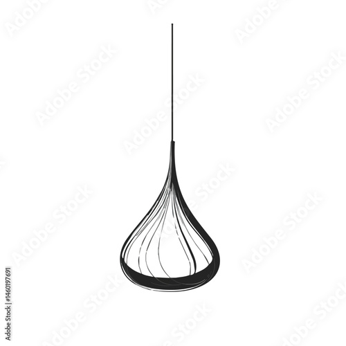 2D flat Minimalist Pendant Lamp vector illustration, isolated on a white background.