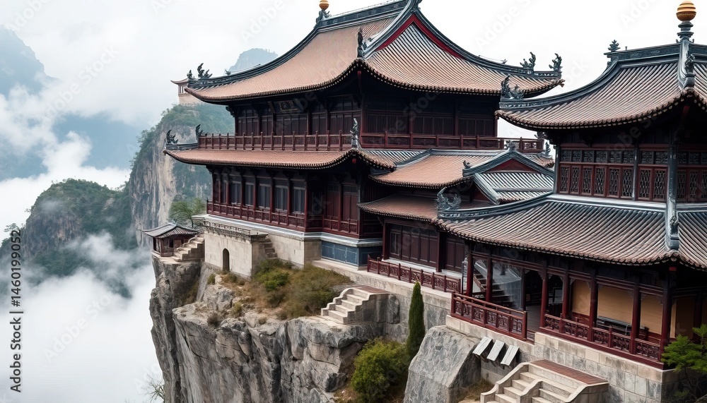 Obraz premium Mountaintop temple complex