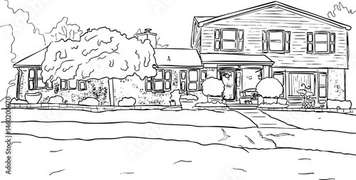 Traditional house sketch