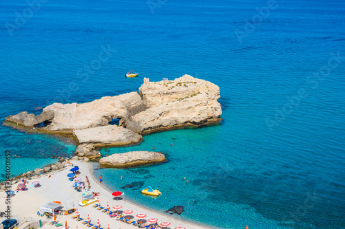 Spiaggia di Riaci - paradise beach and coast scenery at Santa Domenica,  travel destination in Italy