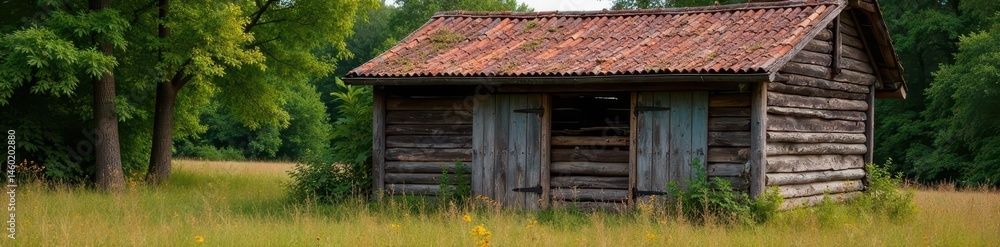 Rustic timber shed with weathered wood and metal roof , structure, timber, weathered Rustic timber shed with weathered wood and metal roof , structure, timber, weathered