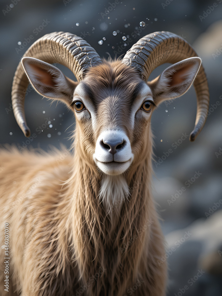 Obraz premium Mouflon looking at camera