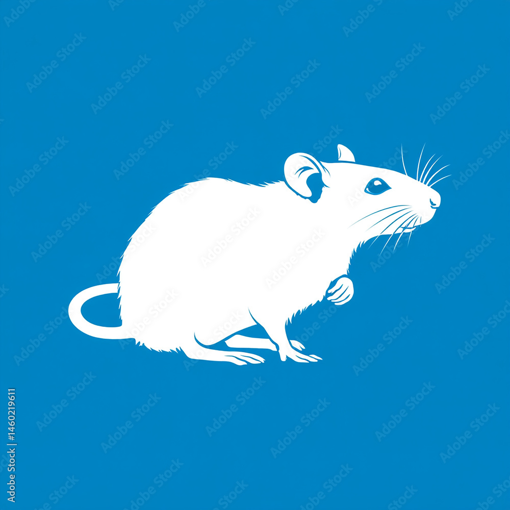 un rat sur fond bleu - IA generated