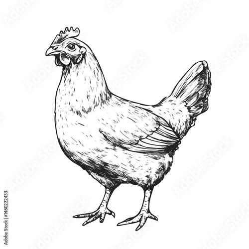 2D flat vector illustration of Poultry, isolated on a white background.