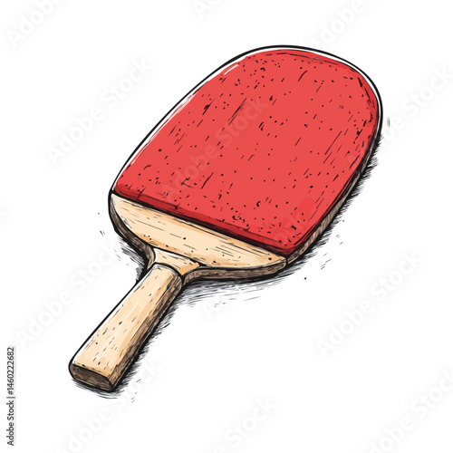 2D flat vector illustration of Ping Pong Paddle, isolated on a white background.