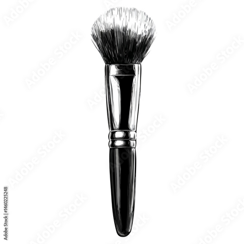 2D flat Makeup Brush vector illustration, isolated on a white background.