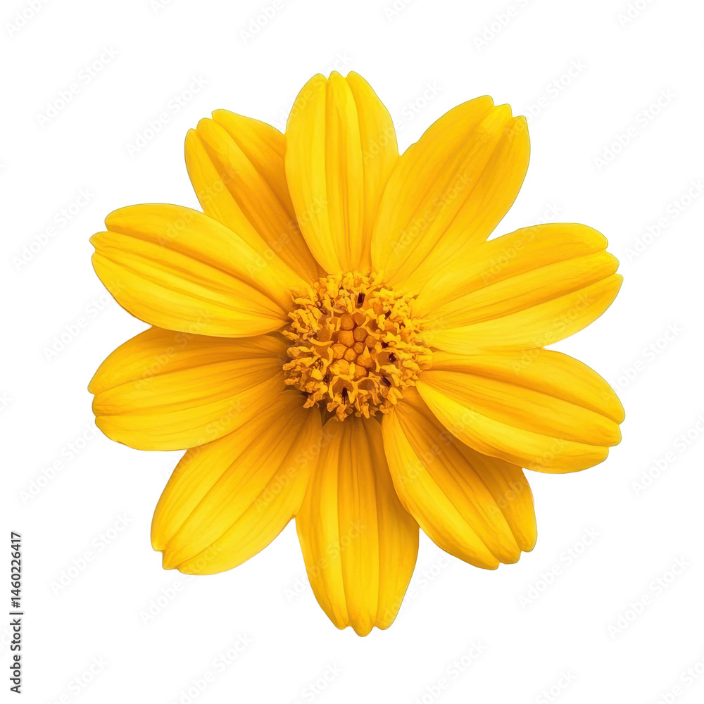 Obraz premium Vibrant yellow autumn flower isolated on Transparent background capturing the essence of seasonal beauty and nature, Vibrant yellow autumn flower isolated on PNG background