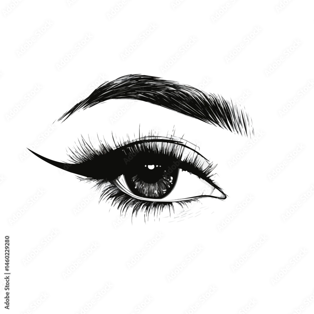 2D flat vector illustration of Eyeliner, isolated on a white background. 2D flat vector illustration of Eyeliner, isolated on a white background.