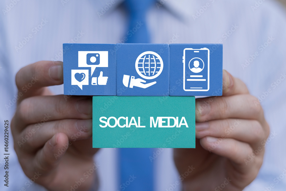 Social Media Concept. Online communication technology. Modern social network.