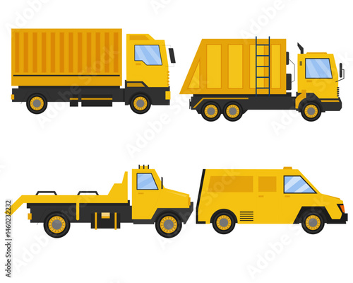 Yellow Commercial Vehicles Set