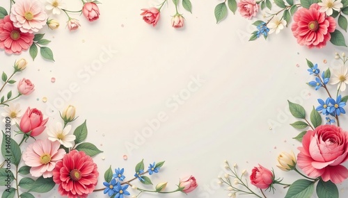 Subtle, repeating floral motif on a light pastel surface , spring, summer, subtle