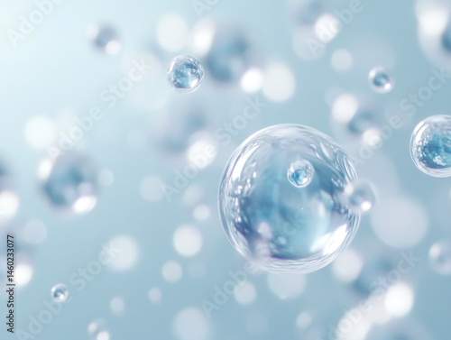 Wallpaper Mural Floating clear bubbles in blue airy background

 Torontodigital.ca