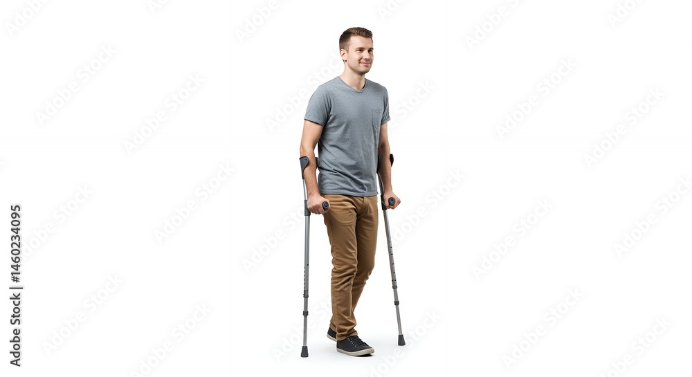 Person using crutches for support Person using crutches for support