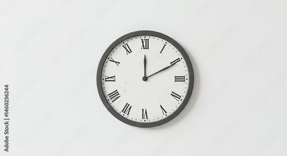Simple wall clock isolated background Simple wall clock isolated background