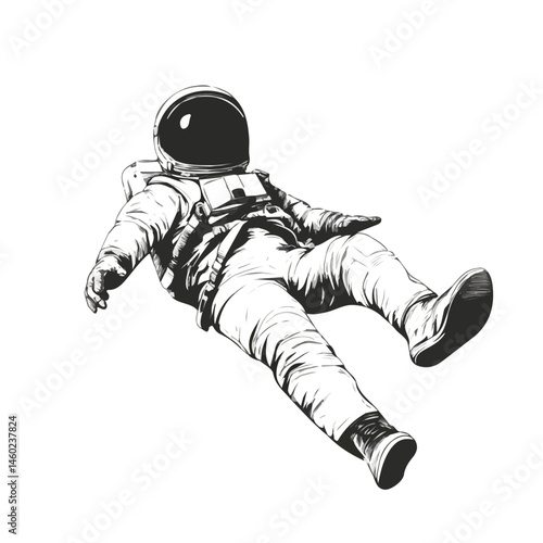 2D flat vector illustration of Zero Gravity, isolated on a white background.