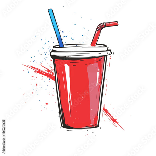 Soft Drink 2D flat vector illustration, isolated on a white background.