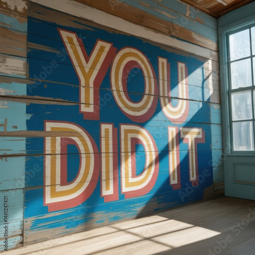 You did it motivational wall art success concept
