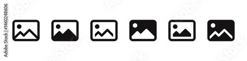 Gallery icons set. Photo, picture symbol. Vector illustration.