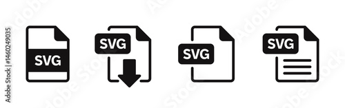 SVG file format icons set. SVG file download symbols collection. Vector illustration.