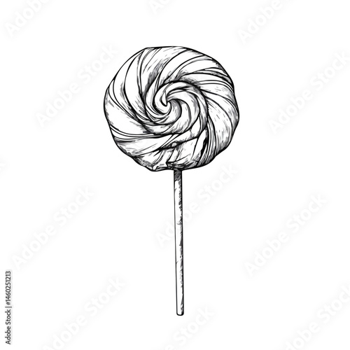 2D flat vector illustration of Candy Lollipop, isolated on a white background.