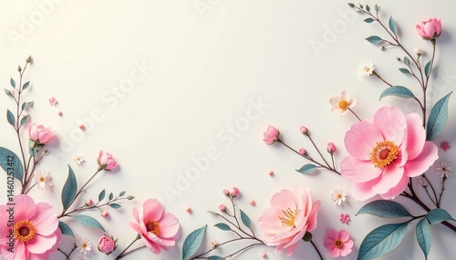 Subtle floral motif, pastel hues, delicate design, soft, repeat, botanical