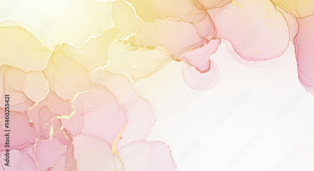 Soft pastel abstract background with fluid shapes and golden accents Soft pastel abstract background with fluid shapes and golden accents