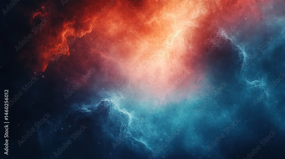 Fototapeta premium Abstract cosmic nebulae with vibrant color gradients.