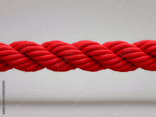 Red thread stretched between two objects tension 