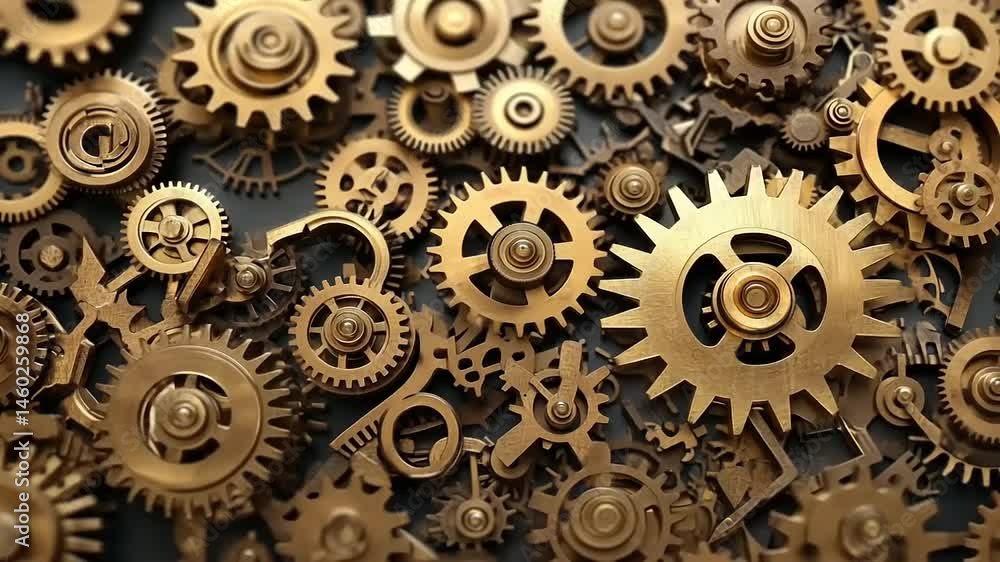 Gold gears intricate mechanism Gold gears intricate mechanism