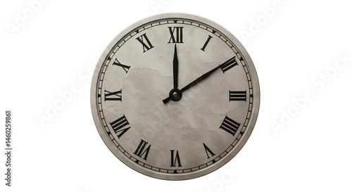 Classic analog clock face isolated on white background