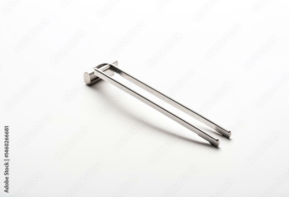 A silver tie bar on a white surface. A silver tie bar on a white surface.
