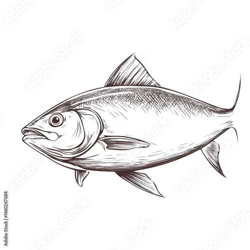 Fish Fillet 2D flat vector illustration, isolated on a white background.