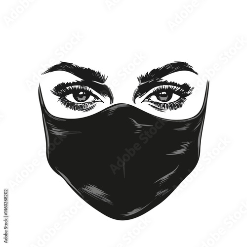 Face Mask 2D flat vector illustration, isolated on a white background.