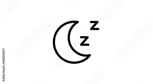 Simple sleep moon icon