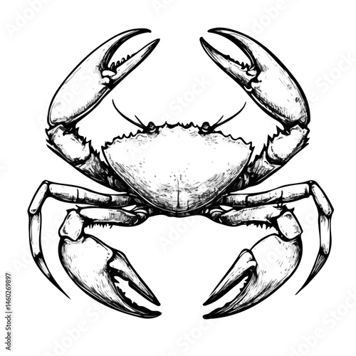 Crab Legs 2D flat vector illustration, isolated on a white background.